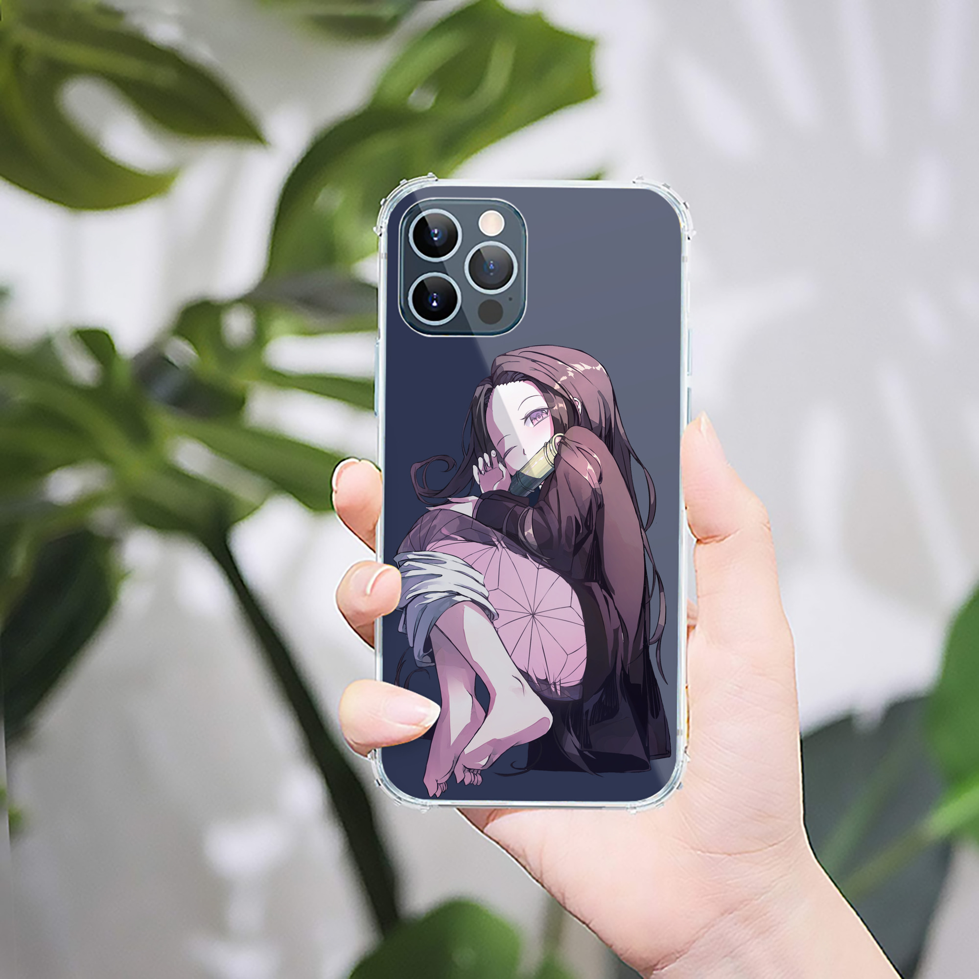 （画像用） 鬼滅の刃（きめつのやいば）竈門 禰󠄀豆子／かまど ねずこ Kamado Nezuko 【iPhone 12シリーズ対応】透明スマホケース（クリアソフトケース）